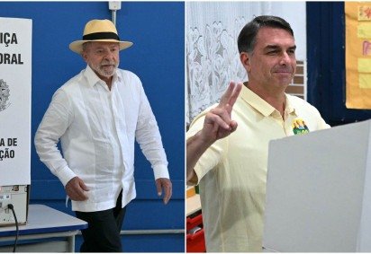 Lula e Flávio Bolsonaro disputam o segundo turno das eleições; OEA avaliou primeiro turno como organizado, mas alertou para polarização, judicialização e insegurança jurídica -  (crédito: NELSON ALMEIDA / AFP e MAURO PIMENTEL / AFP) -Lula e Flávio Bolsonaro disputam o segundo turno das eleições; OEA avaliou primeiro turno como organizado, mas alertou para polarização, judicialização e insegurança jurídica -  (crédito: NELSON ALMEIDA / AFP e MAURO PIMENTEL / AFP)