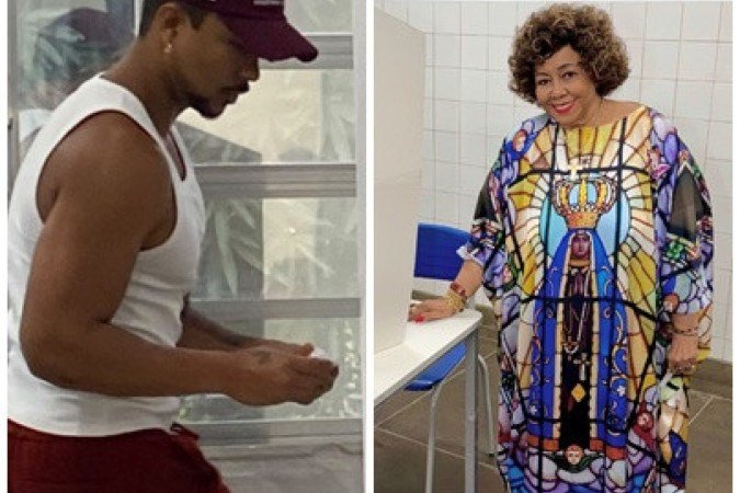 O rapper Xamã e a cantora Alcione votam nas eleições deste domingo (4/10) - (crédito: Reprodução/redes sociais) O rapper Xamã e a cantora Alcione votam nas eleições deste domingo (4/10) - (crédito: Reprodução/redes sociais)