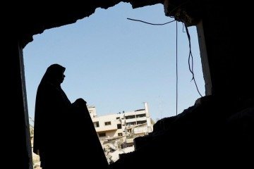 Cerca de 1,2 milhão de palestinos em Gaza vivem em tendas ou abrigos improvisados - (crédito: Reuters) Cerca de 1,2 milhão de palestinos em Gaza vivem em tendas ou abrigos improvisados - (crédito: Reuters)