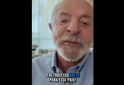 Lula convoca apoiadores &agrave; mobiliza&ccedil;&atilde;o em v&iacute;deo selfie, alertando sobre o risco do "retrocesso" no pa&iacute;s ap&oacute;s o resultado das urnas -  (crédito: Reprodu&ccedil;&atilde;o)