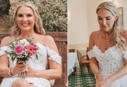 Amanda Barnes celebra casamento consigo mesma ap&oacute;s diagn&oacute;stico de c&acirc;ncer de mama incur&aacute;vel. -  (crédito: Arquivo pessoal) -Amanda Barnes celebra casamento consigo mesma ap&oacute;s diagn&oacute;stico de c&acirc;ncer de mama incur&aacute;vel. -  (crédito: Arquivo pessoal)