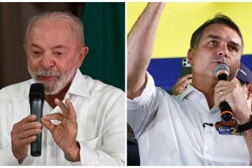 Lula e Fl&aacute;vio Bolsonaro abrem o segundo turno das elei&ccedil;&otilde;es presidenciais com empate t&eacute;cnico nas pesquisas -  (crédito: Evaristo Sa / AFP e Sergio Lima / AFP)