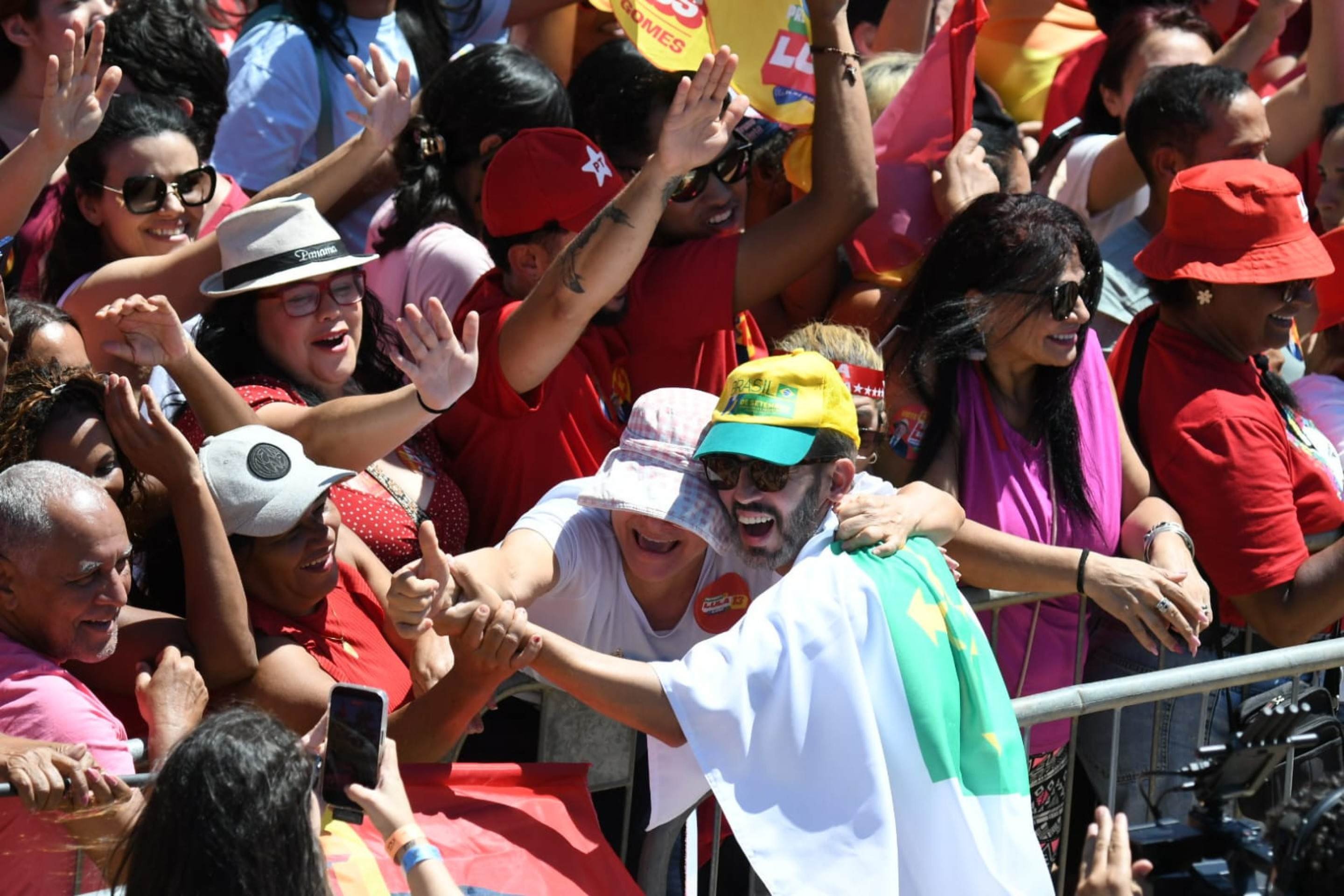 Lula e Grass em ato de campanha em Ceil&acirc;ndia