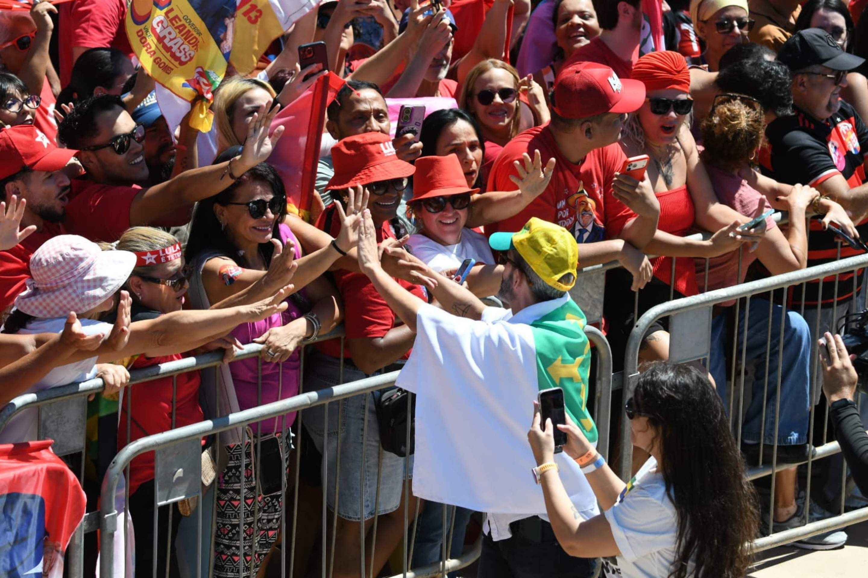 Lula e Grass em ato de campanha em Ceil&acirc;ndia