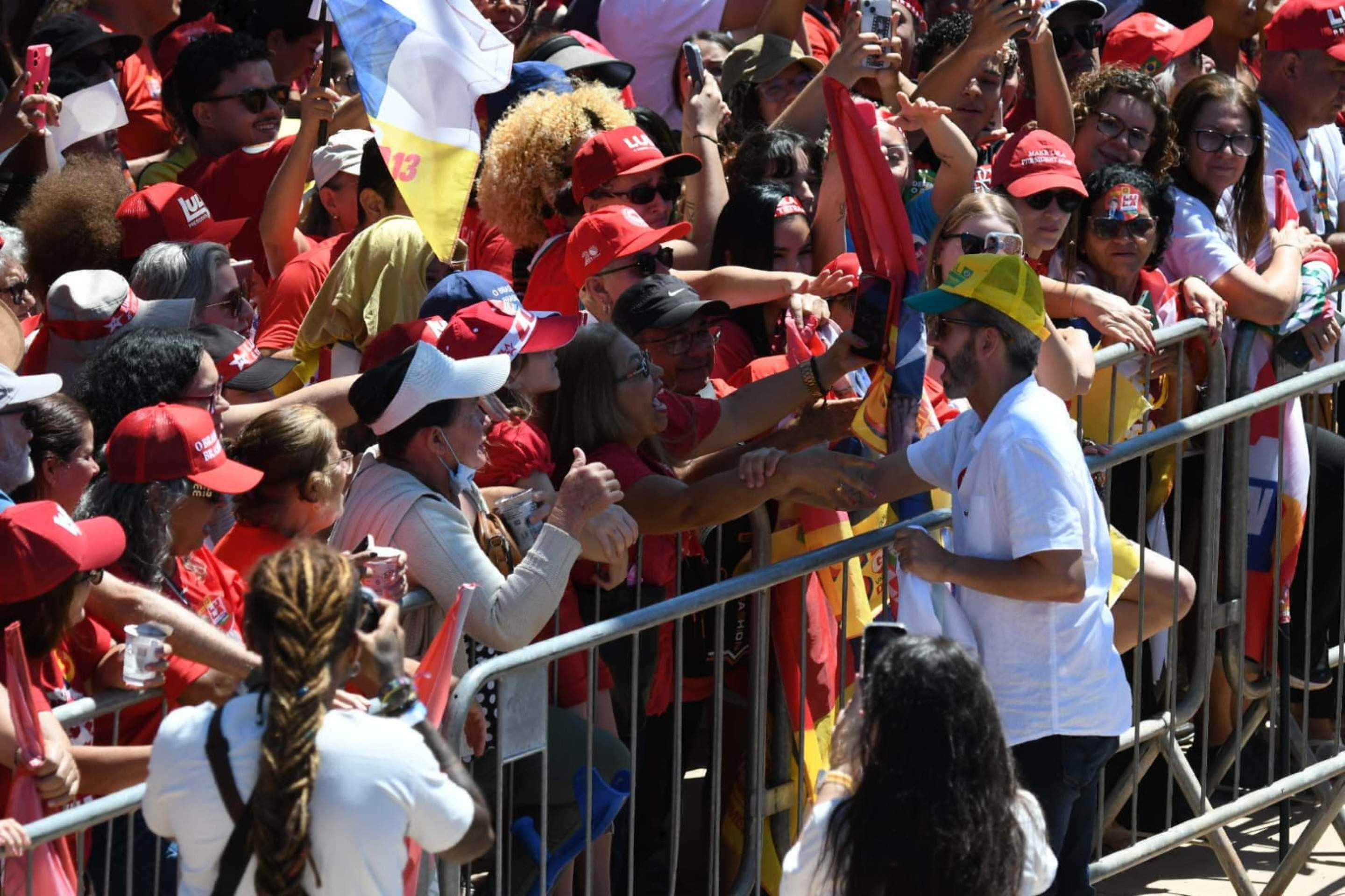 Lula e Grass em ato de campanha em Ceil&acirc;ndia