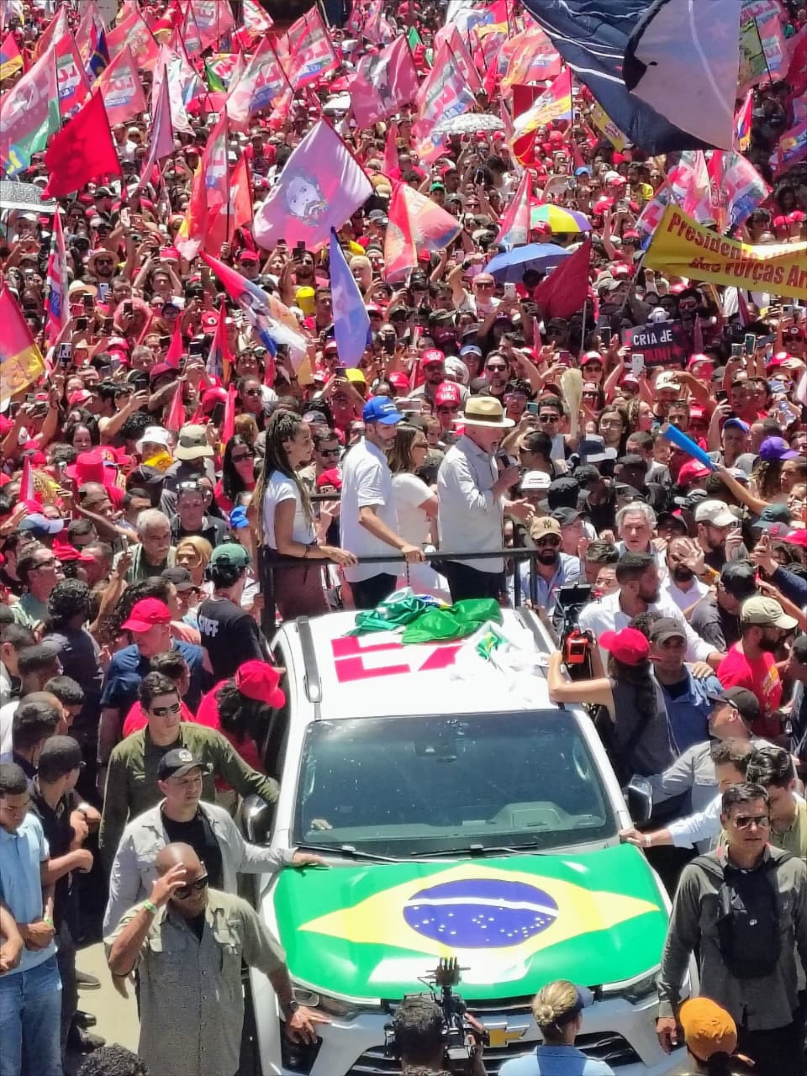 Lula e Grass em ato de campanha em Ceil&acirc;ndia