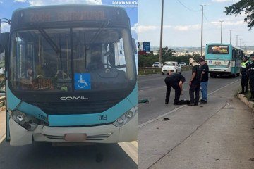 De acordo com a PM, o condutor do &ocirc;nibus foi submetido ao teste do baf&ocirc;metro e o resultado foi negativo para o consumo de &aacute;lcool. -  (crédito: PMDF/Divulga&ccedil;&atilde;o )