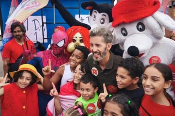 Em agenda no Taguaparque, Leandro Grass fala sobre propostas para a população infantil -  (crédito: Luiz Fellipe Alves/CB/DA Press)