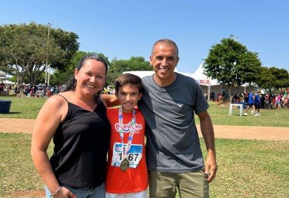 Gustavo Dias Martins, 11 anos, foi o vencedor do percurso de 300 metros  -  (crédito: Luana Nogueira/ Esp/ CB) -Gustavo Dias Martins, 11 anos, foi o vencedor do percurso de 300 metros  -  (crédito: Luana Nogueira/ Esp/ CB)