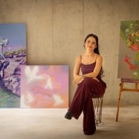 Narrativas mitológicas estão nas pinturas de Camilla Siren -  (crédito: Divulgação)