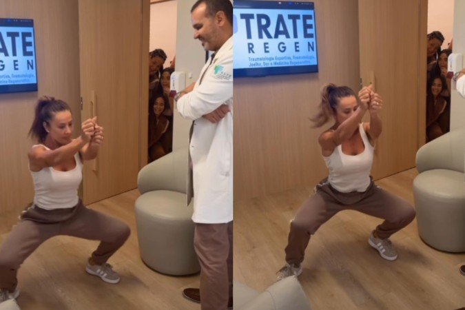 Scheila Carvalho dança até o chão em consultório e deixa médico incrédulo - (crédito: Reprodução/Instagram) Scheila Carvalho dança até o chão em consultório e deixa médico incrédulo - (crédito: Reprodução/Instagram)