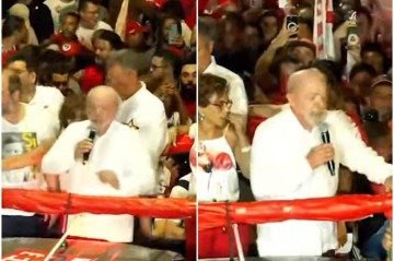 Manifestação ocorreu durante comício em Ipatinga, no Vale do Aço (MG) -  (crédito: Reprodução/YouTube/Lula)
