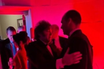 Milei e o ex-deputado encontraram-se em evento em Washington -  (crédito: Instagram pessoal)