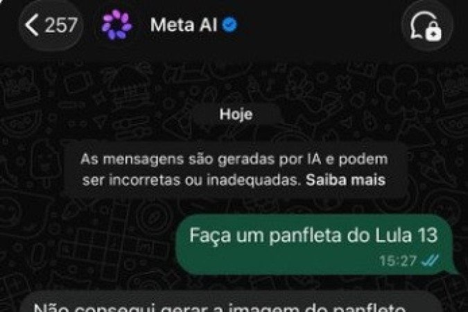 IA do WhatsApp só reconhecia pedido para elaborar 