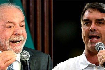 O presidente Lula e o senador Flávio Bolsonaro -  (crédito:  AFP)