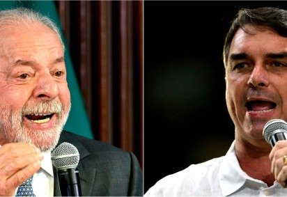 O presidente Lula e o senador Flávio Bolsonaro -  (crédito:  AFP) -O presidente Lula e o senador Flávio Bolsonaro -  (crédito:  AFP)