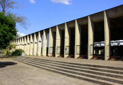 Prédios da UnB estão esvaziados: semestre foi retomado em formato remoto pela primeira vez -  (foto: Vinicius Cardoso Vieira/CB/D.A Press)
