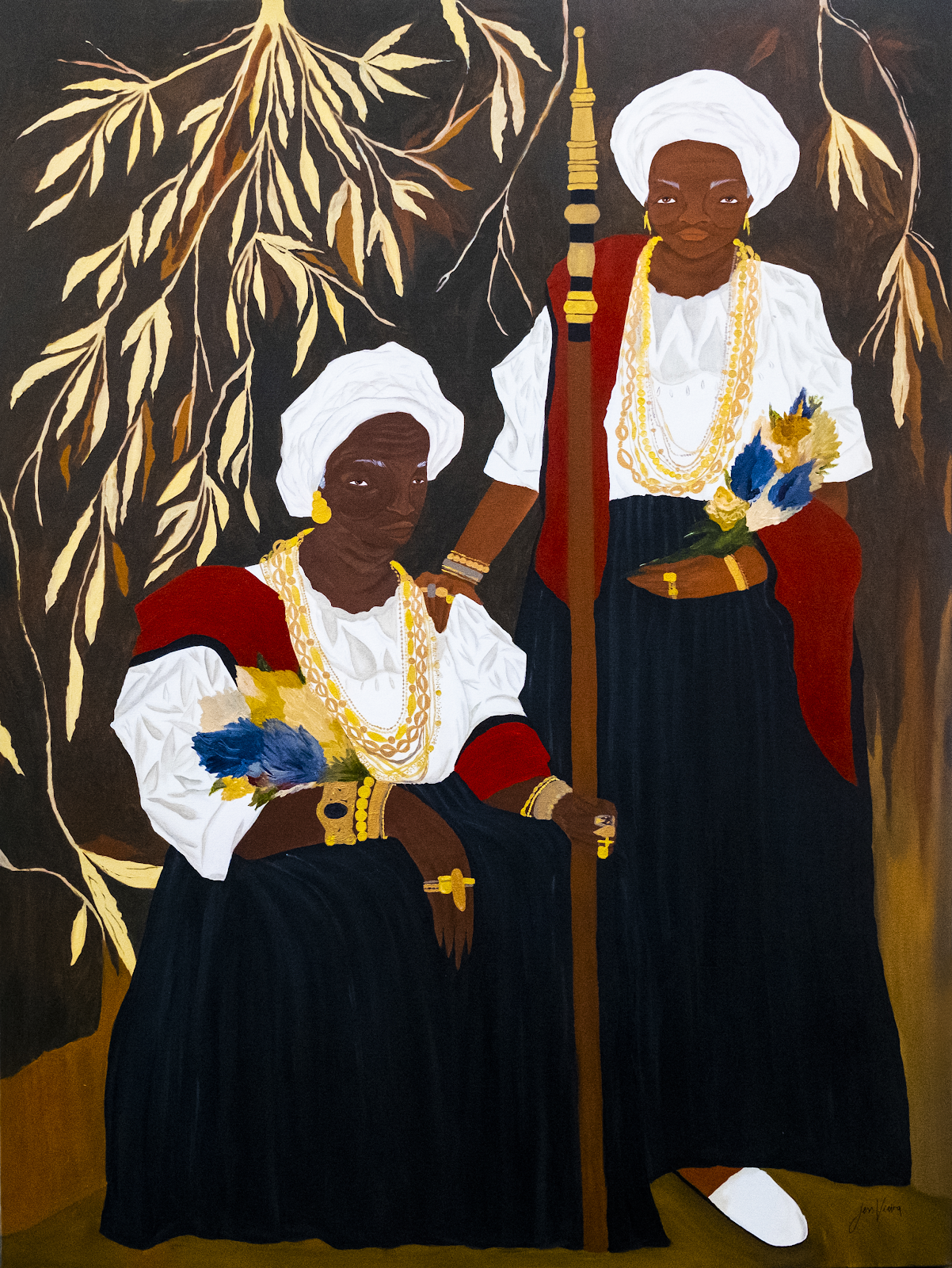 A artista retrata a Irmandade da Boa Morte, explorando o sentido de comunidade e irmandade que culminou no empreendedorismo feminino.