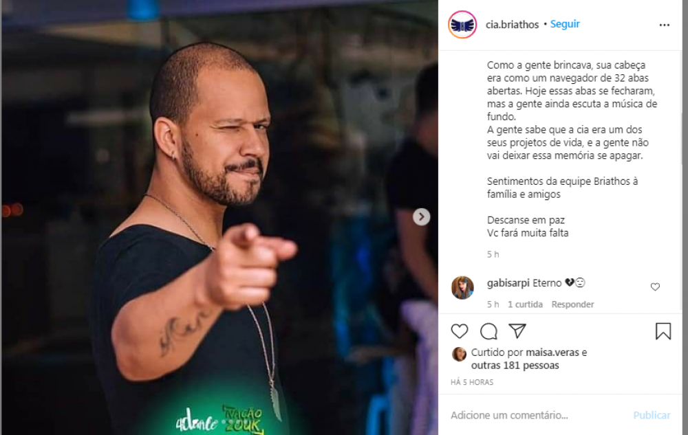 Homenagem da Cia Briathos ao idealizador Pedrinho Santos 