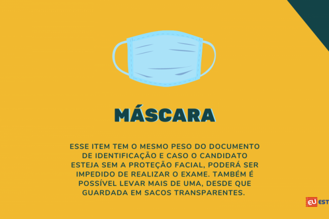 Máscara é item essencial para o Enem 2020