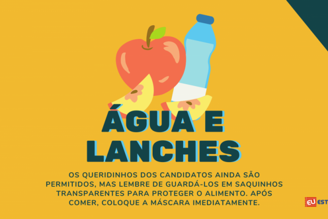 Lanches e água são itens essenciais para o Enem 2020