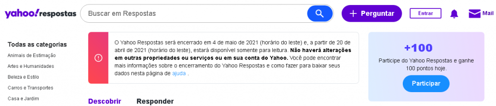 Ícone da internet, Yahoo respostas é desativado após 16 anos