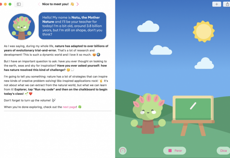  Nesta edição, o tema do trabalho da estudante foi biomimética  