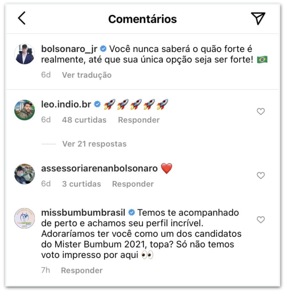 Renan Bolsonaro é convidado para o mister bumbum