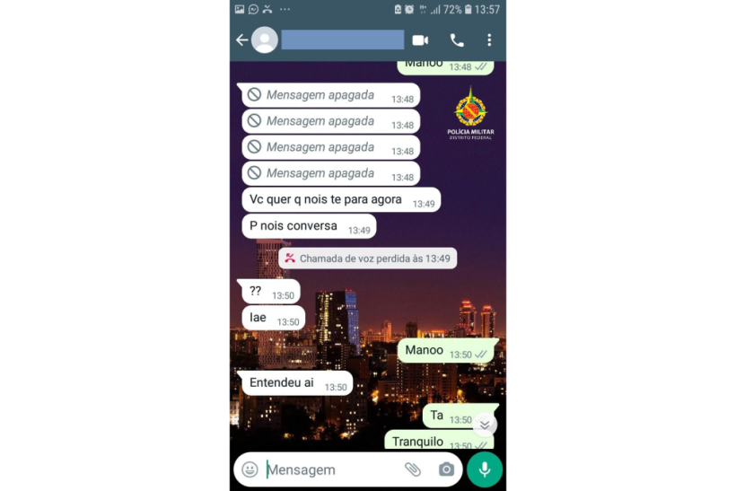 Conversa entre criminoso e vítima