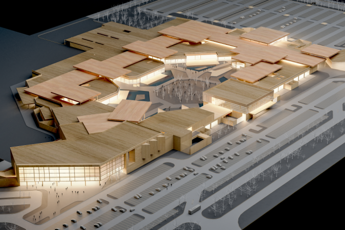 Maquete do centro de compras, um dos empreendimentos com parceiros definidos