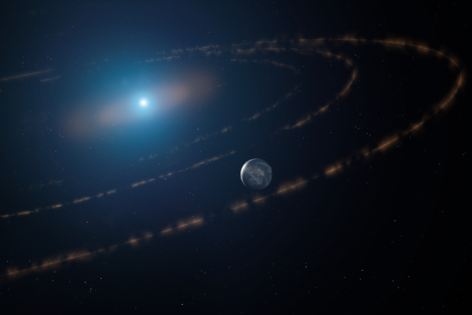 Impressão da estrela anã branca WD1054–226 orbitada por nuvens de detritos planetários e um planeta importante na zona habitável - (crédito: MARK A. GARLICK / MARKGARLICK.COM) Impressão da estrela anã branca WD1054–226 orbitada por nuvens de detritos planetários e um planeta importante na zona habitável - (crédito: MARK A. GARLICK / MARKGARLICK.COM)
