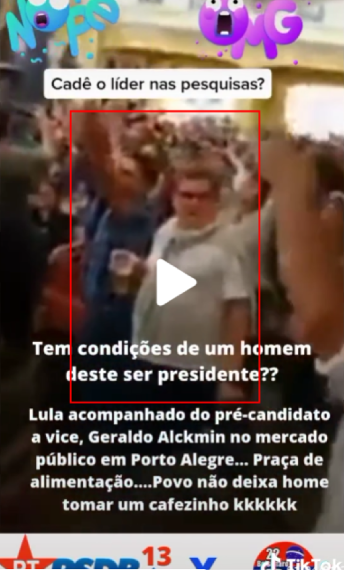 Captura de tela do vídeo publicado no TikTok e verificado pelo Comprova