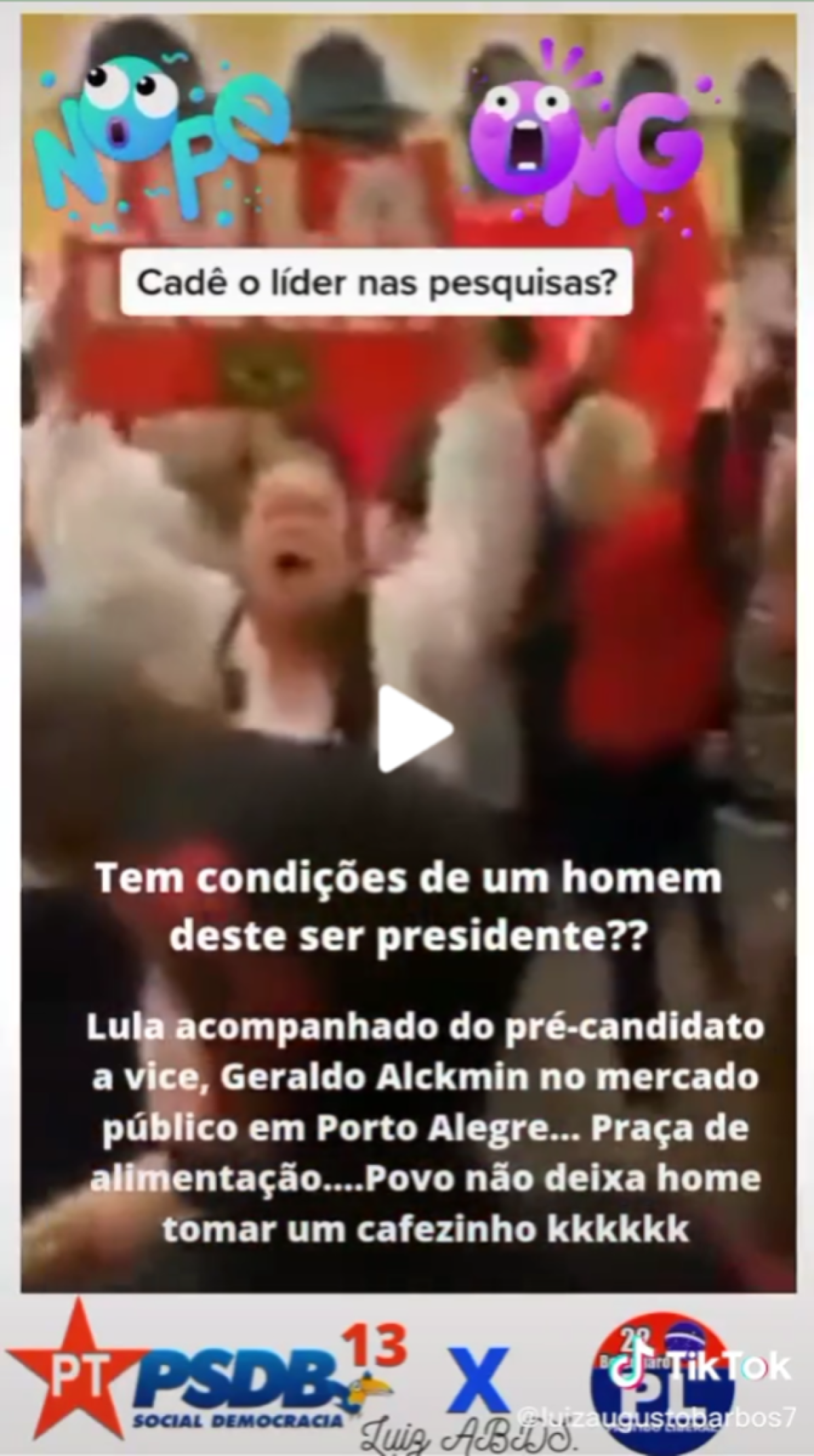 A imagem do momento na postagem do TikTok