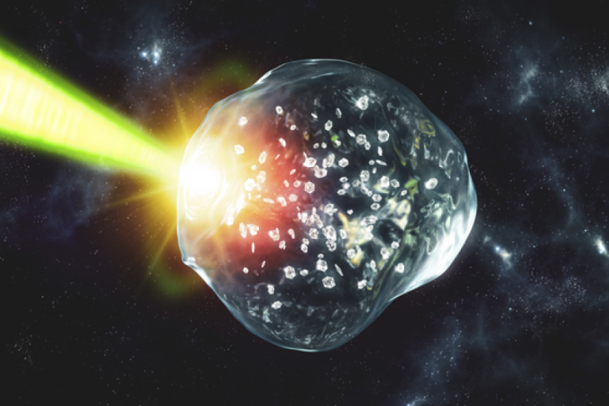 Estudando um material que se assemelha ainda mais à composição dos gigantes de gelo, os pesquisadores descobriram que o oxigênio aumenta a formação da chuva de diamantes - (crédito: Greg Stewart/SLAC National Accelerator Laboratory) Estudando um material que se assemelha ainda mais à composição dos gigantes de gelo, os pesquisadores descobriram que o oxigênio aumenta a formação da chuva de diamantes - (crédito: Greg Stewart/SLAC National Accelerator Laboratory)