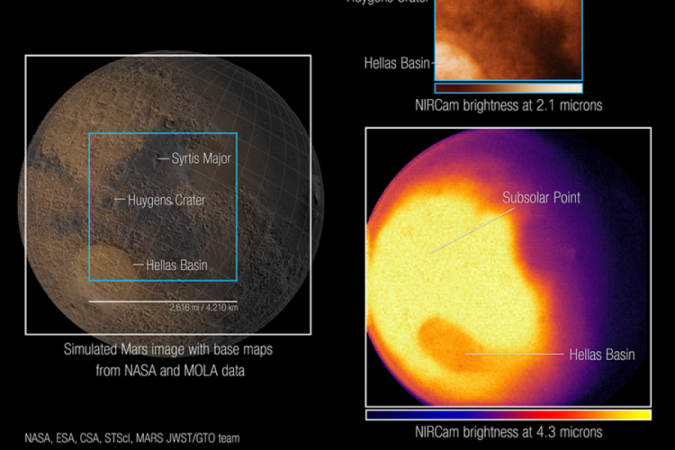 (crédito: NASA, ESA, CSA, STScI, Heidi Hammel (AURA), Mars JWST/GTO Team) (crédito: NASA, ESA, CSA, STScI, Heidi Hammel (AURA), Mars JWST/GTO Team)