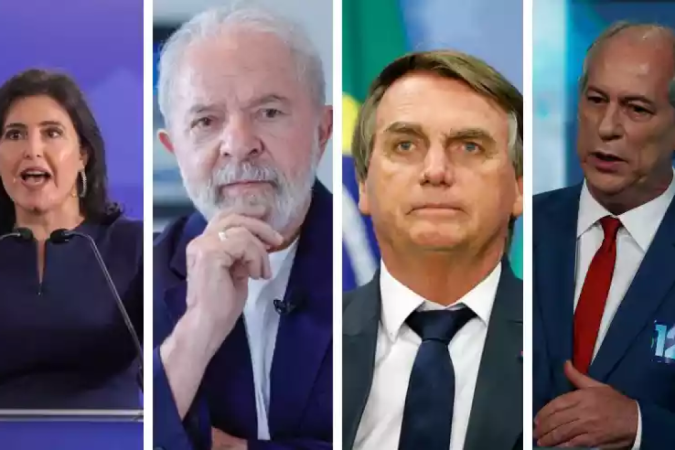 A pesquisa foi feita com 1.100 entrevistados entre os dias 8 e 10 de outubro. - (crédito: AFP/REPRODUÇÃO; RICARDO STUKEART/PT; ALAN SANTOS/PR; AFP) A pesquisa foi feita com 1.100 entrevistados entre os dias 8 e 10 de outubro. - (crédito: AFP/REPRODUÇÃO; RICARDO STUKEART/PT; ALAN SANTOS/PR; AFP)