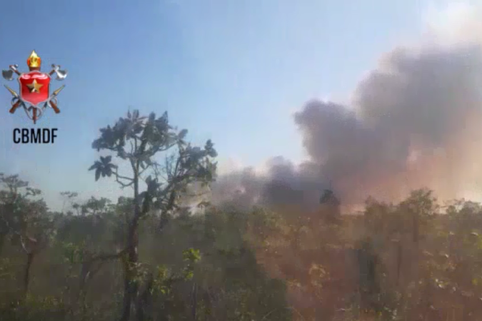 Em setembro deste ano, um incêndio de grandes proporções atingiu o Parque Nacional de Brasília - (crédito: CBMDF/Divulgação ) Em setembro deste ano, um incêndio de grandes proporções atingiu o Parque Nacional de Brasília - (crédito: CBMDF/Divulgação )