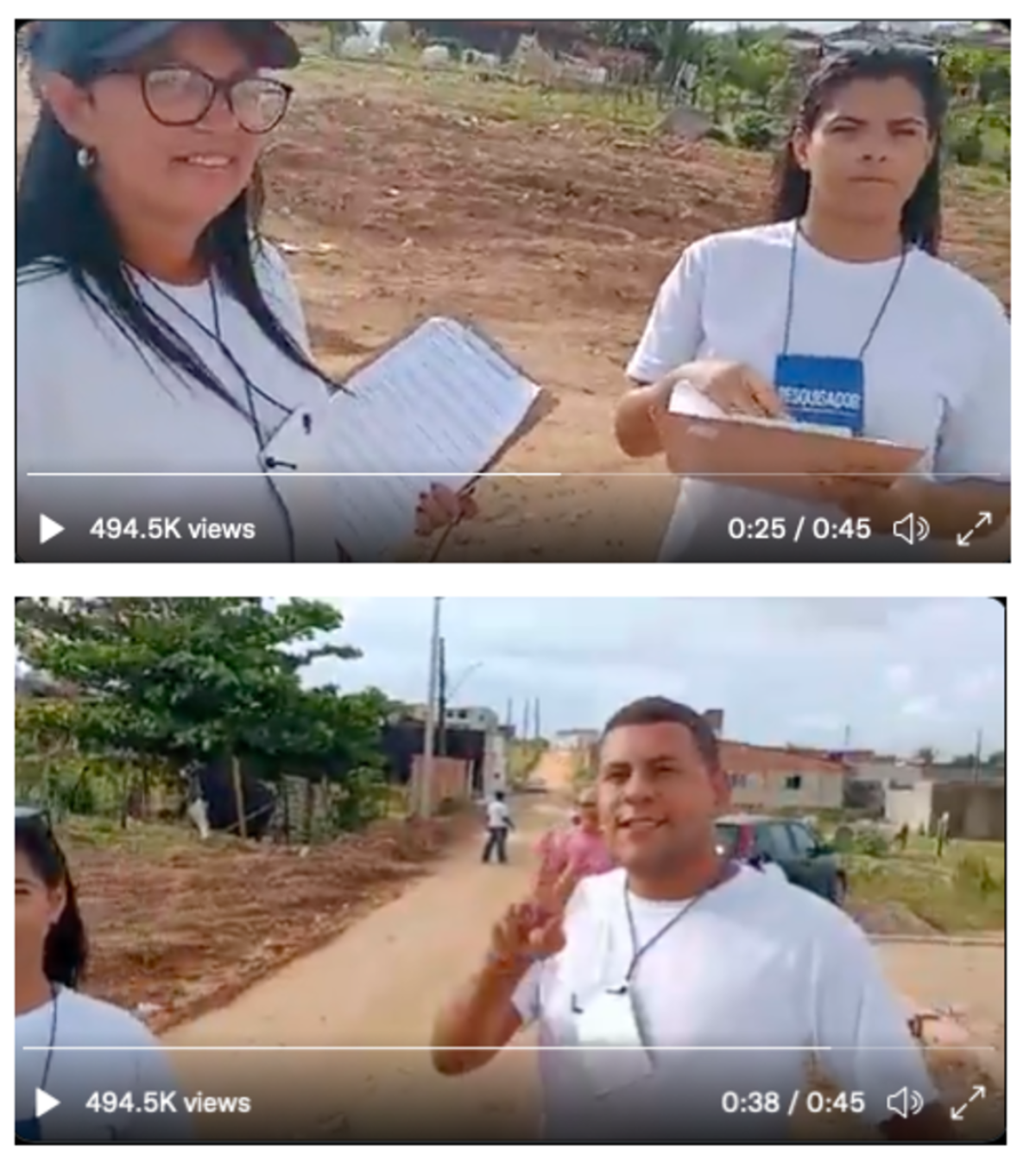  Capturas de tela do vídeo investigado