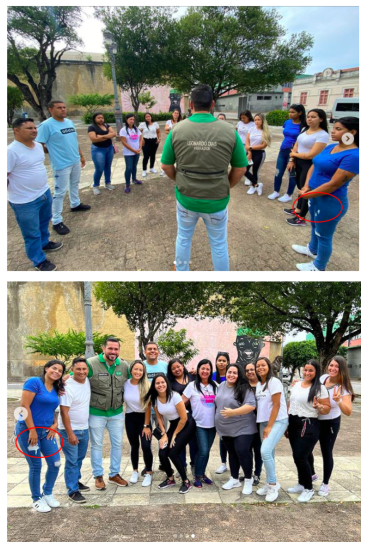 | Reproduções de imagens postadas pelo vereador Leonardo Dias no Instagram.