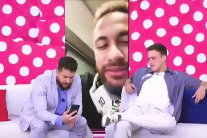 Neymar participou de brincadeira com o humorista Maurício Meirelles -  (crédito: Reprodução)