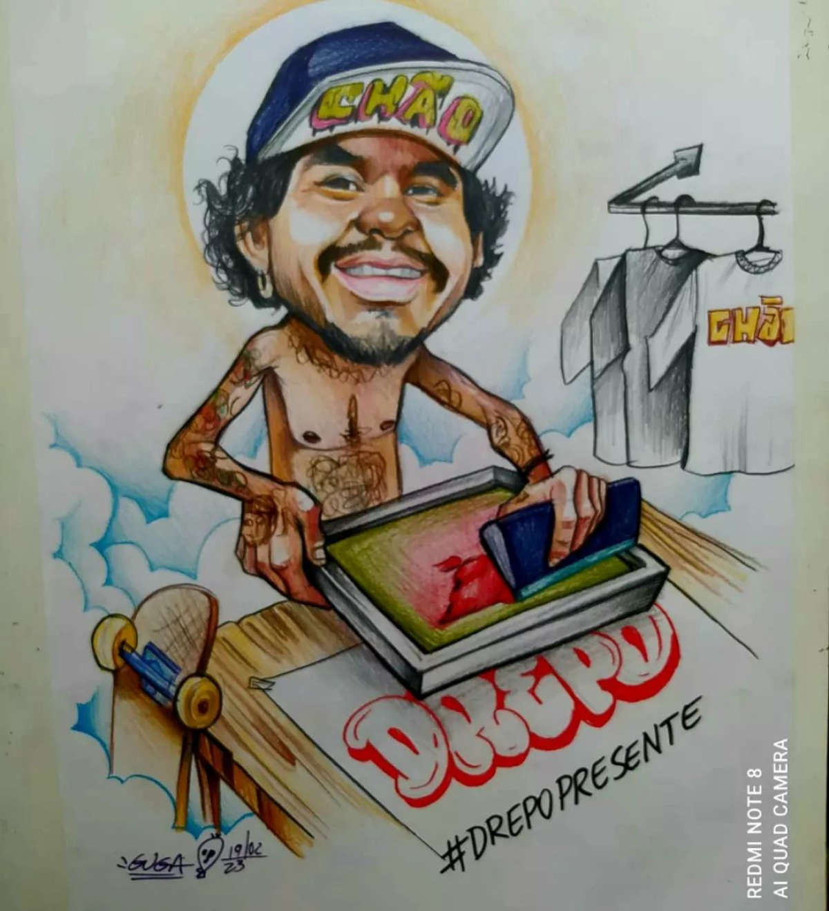 Pelas redes sociais, o artista Guga Baygon fez um desenho em homenagem a Pedro 