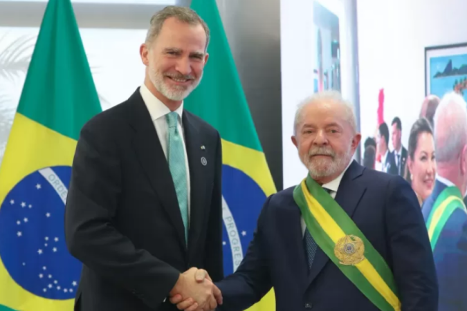 Rei da Espanha, Felipe VI compareceu este ano à posse do presidente Lula - (crédito: Reprodução/Twitter/@CasaReal) Rei da Espanha, Felipe VI compareceu este ano à posse do presidente Lula - (crédito: Reprodução/Twitter/@CasaReal)