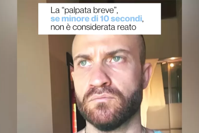 O ator Paolo Camilli, de White Lotus, esteve entre os que expressaram sua raiva com a decisão da Justiça italiana de que 'uma breve apalpada, se durar menos de 10 segundos, não é considerada crime' - (crédito: Reprodução/Instagram) O ator Paolo Camilli, de White Lotus, esteve entre os que expressaram sua raiva com a decisão da Justiça italiana de que 'uma breve apalpada, se durar menos de 10 segundos, não é considerada crime' - (crédito: Reprodução/Instagram)
