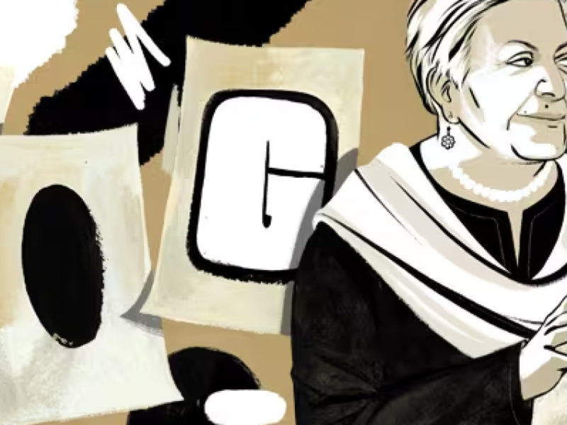 Zarina Hashmi figura o Google Doodle, neste domingo (16/7)