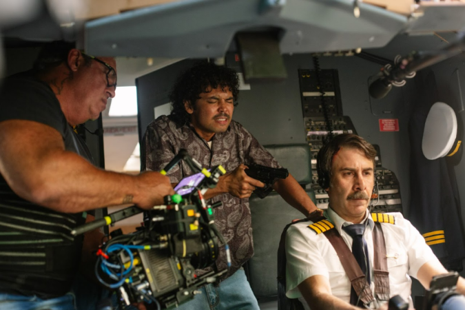 Cena de gravação do filme ‘O Sequestro do Voo 375’, que abordará o episódio - (crédito: Divulgação) Cena de gravação do filme ‘O Sequestro do Voo 375’, que abordará o episódio - (crédito: Divulgação)