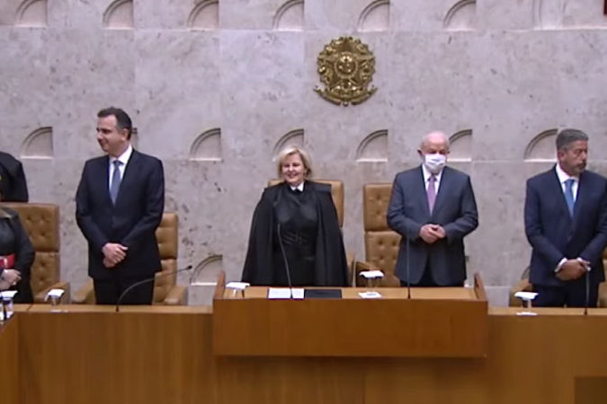 Lula participa de posse de Barroso no STF - (crédito: Reprodução / Youtube) Lula participa de posse de Barroso no STF - (crédito: Reprodução / Youtube)