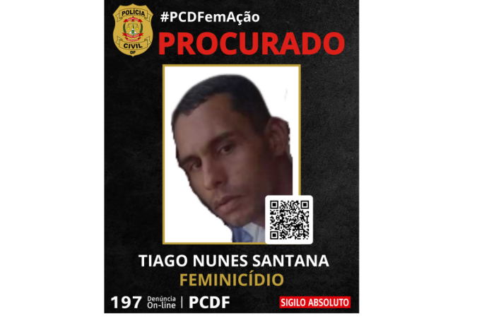 Foragido - (crédito: PCDF/Divulgação) Foragido - (crédito: PCDF/Divulgação)