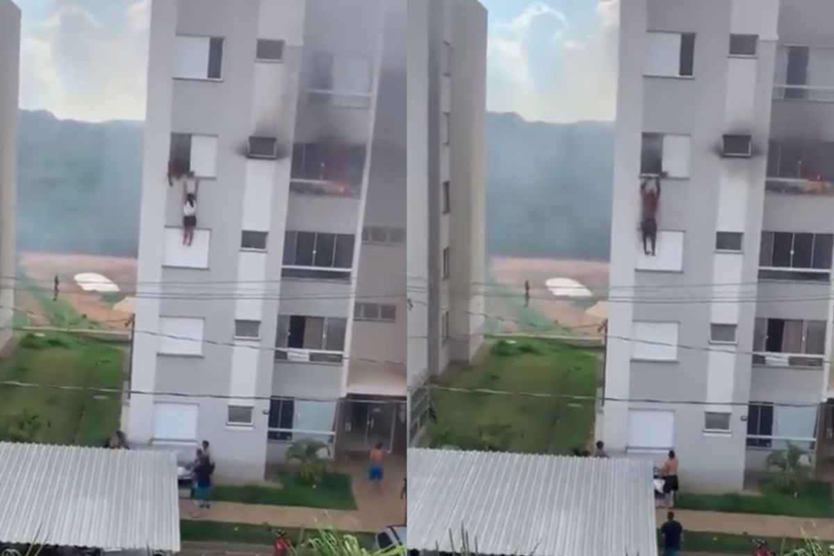 Grávida pula dois andares para se salvar de incêndio em casa