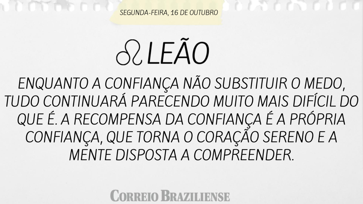 LEÃO | 16 DE OUTUBRO