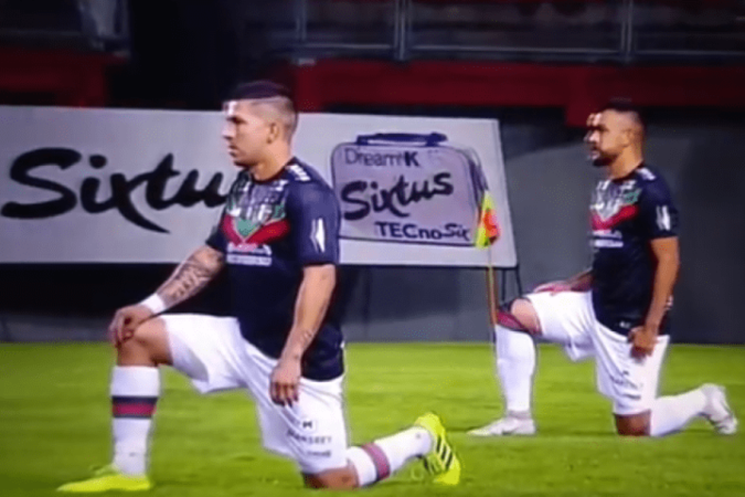Palestino e Ñublense se unem pelas vítimas da guerra em Gaza - (crédito: Jogada10) Palestino e Ñublense se unem pelas vítimas da guerra em Gaza - (crédito: Jogada10)